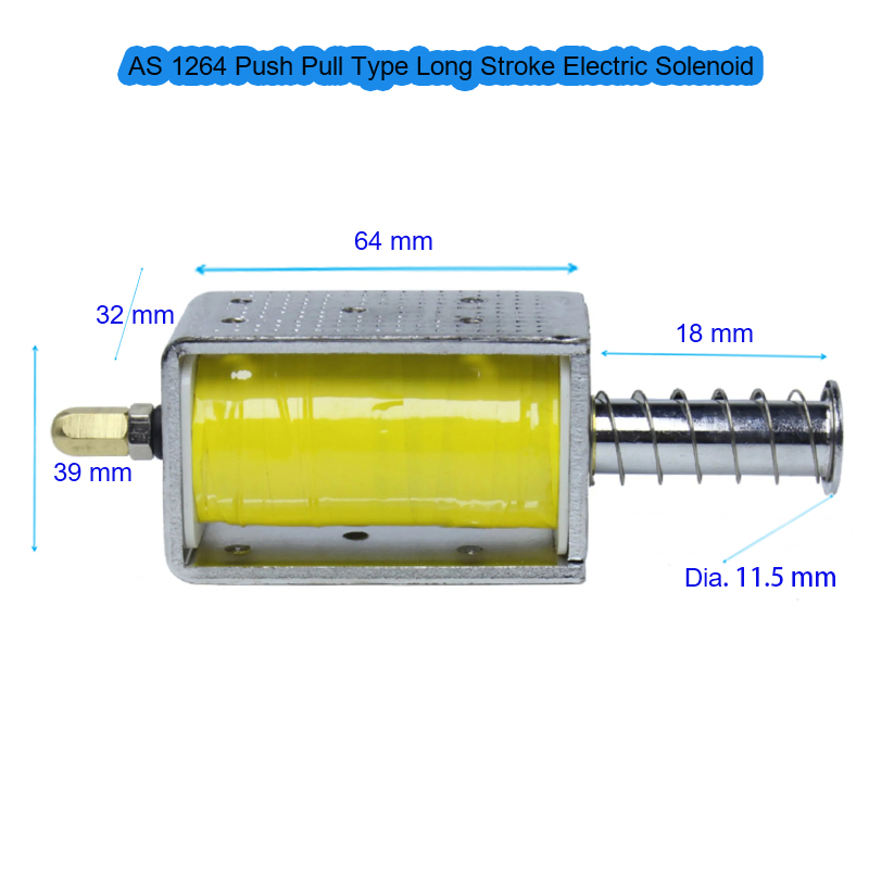 AS 1264 Long Stroke Push Pull Solenoid | High Force Electric Linear Actuator - Image 6