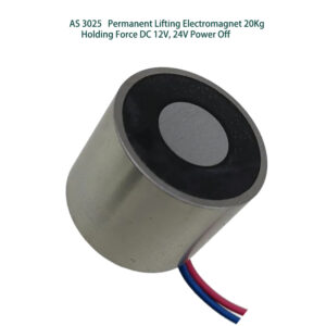 AS 3025 DC 12/24V Lifting Electromagnet | 20Kg Holding Force, Power Off Safe